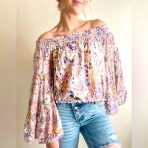 Free People Boho Off-the-Shoulder Top